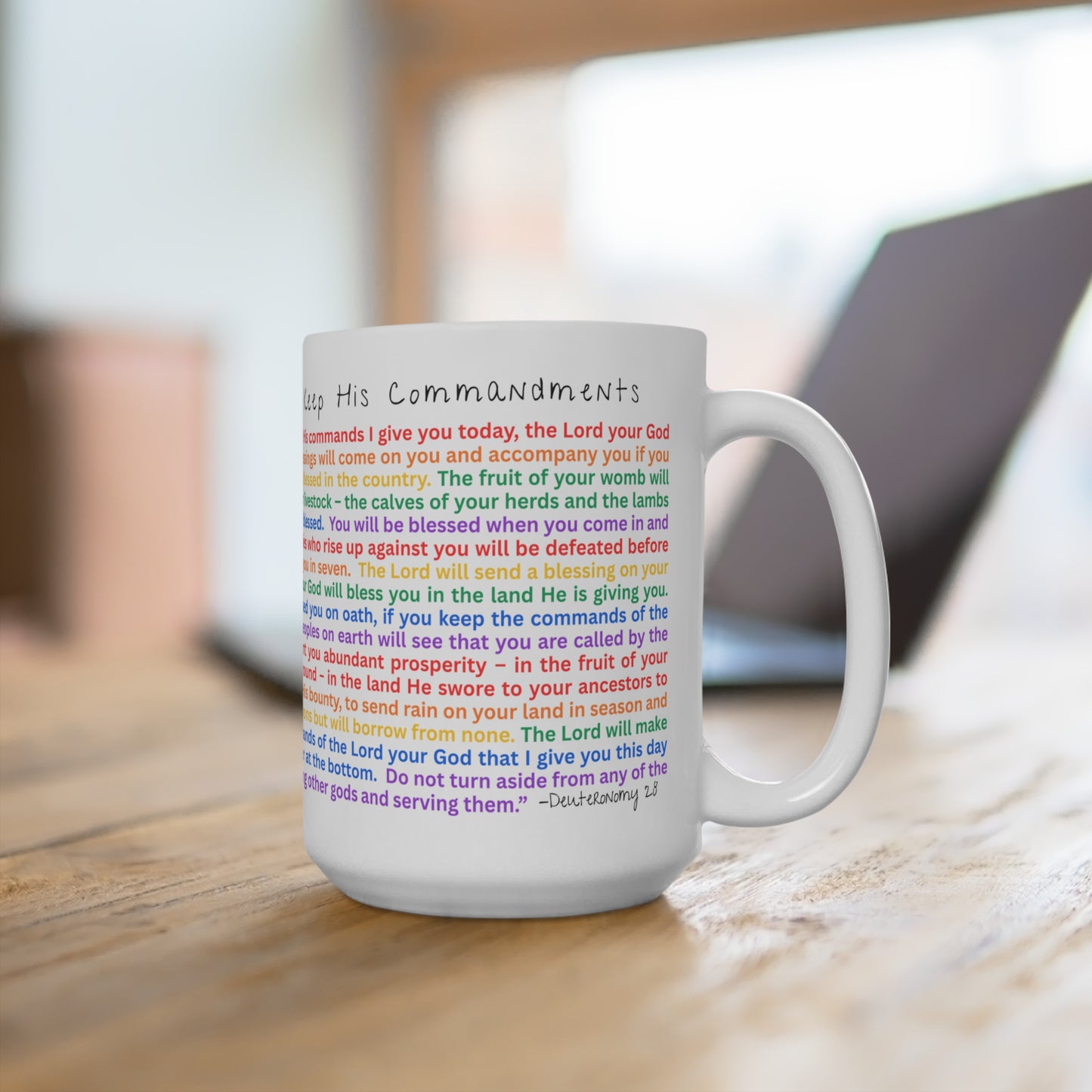 "Promises for Obedience" Inspirational Bible Verse Mug - Deuteronomy 28