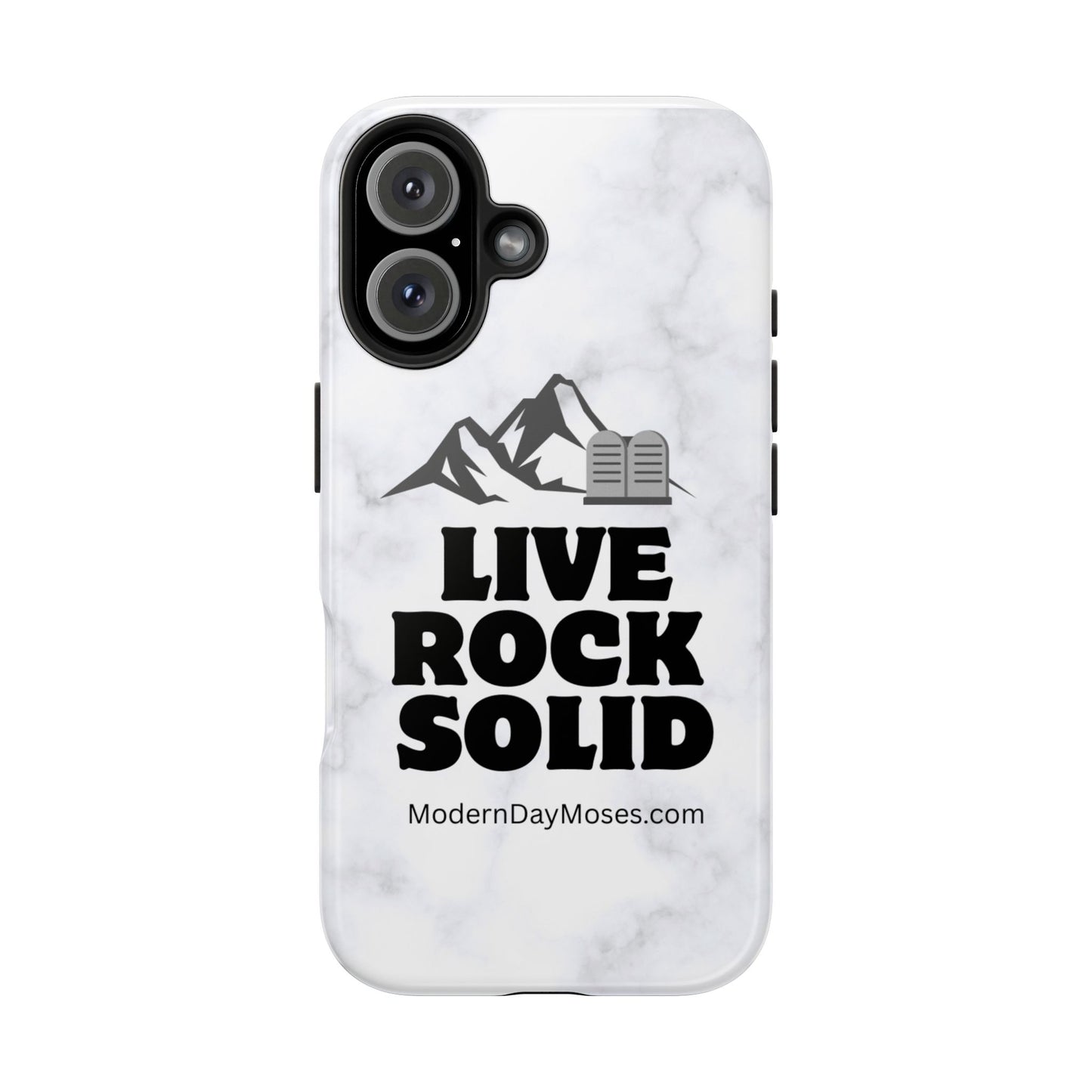 "Live Rock Solid" Inspirational Phone Case - Durable Phone Cover, Gift for Family and Friends, Unique Phone Accessory