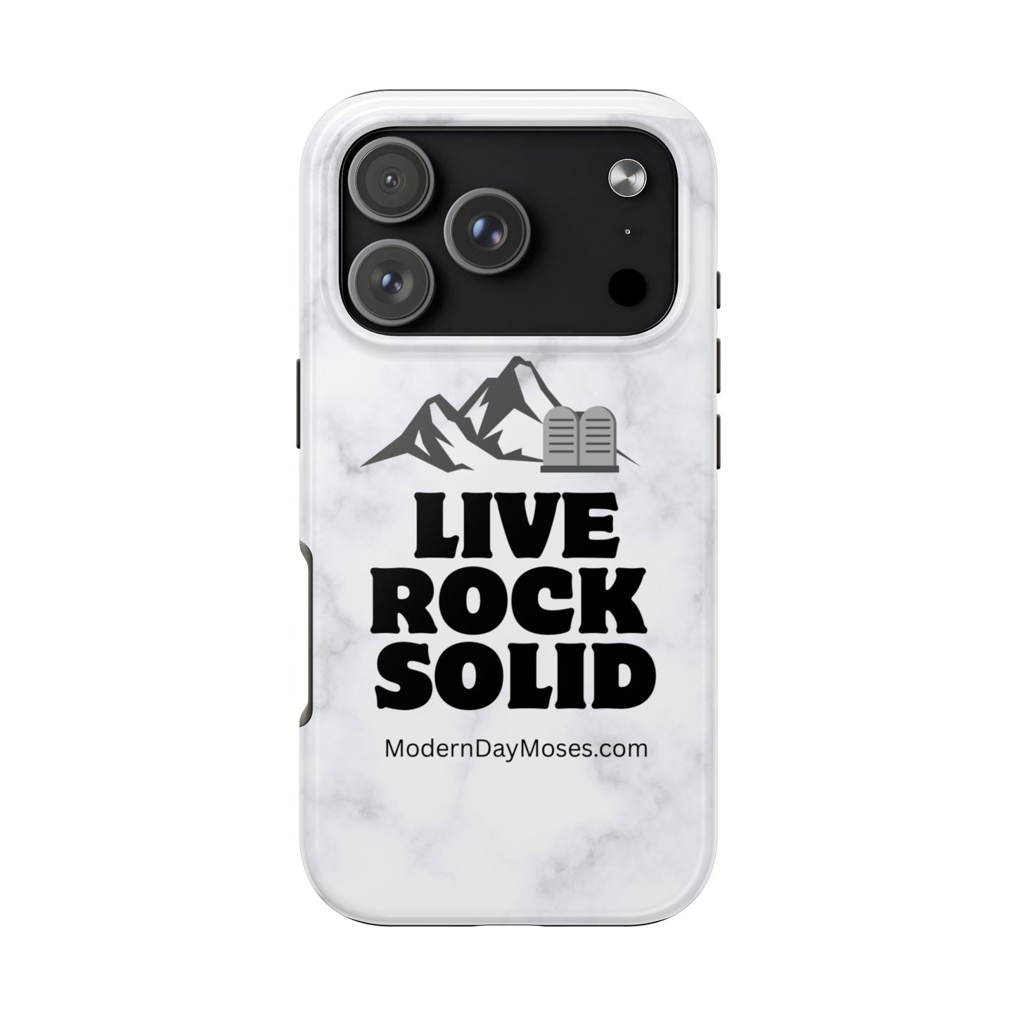 "Live Rock Solid" Inspirational Phone Case - Durable Phone Cover, Gift for Family and Friends, Unique Phone Accessory