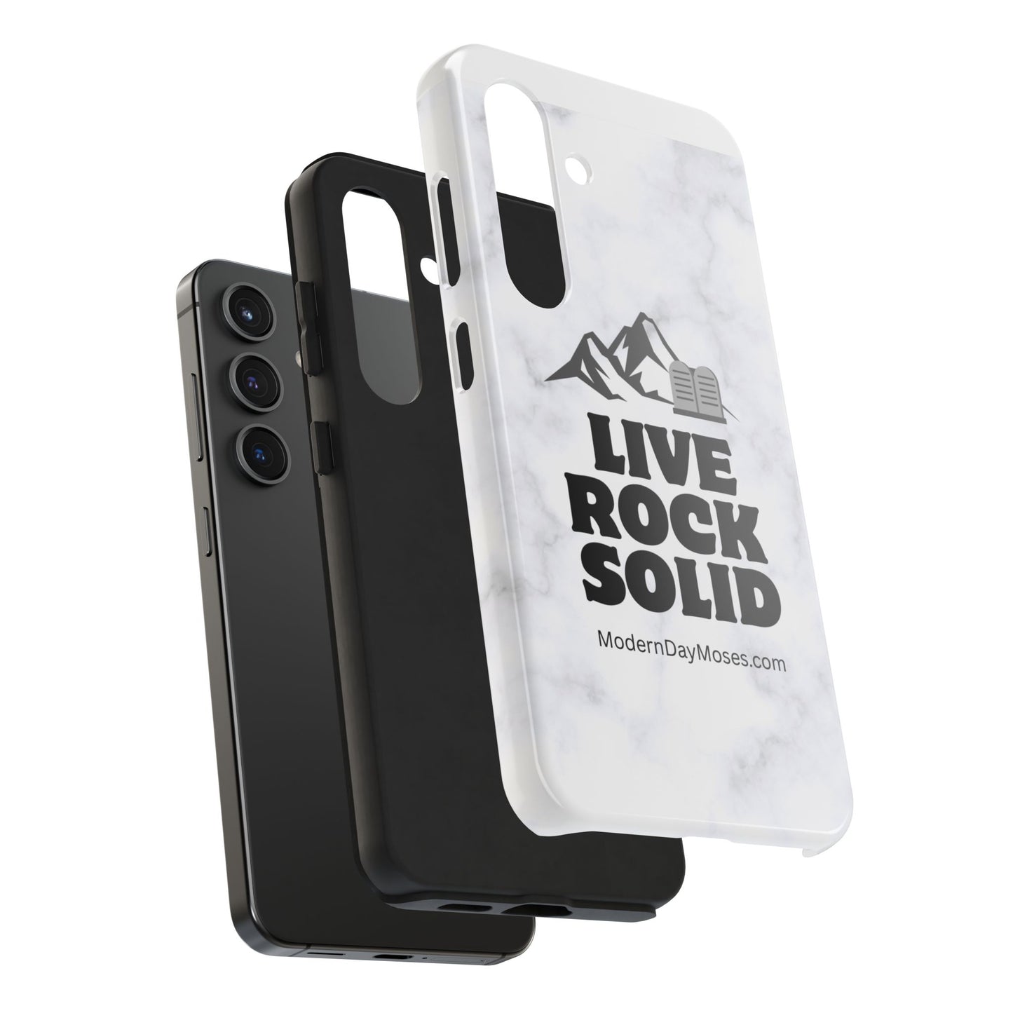 "Live Rock Solid" Inspirational Phone Case - Durable Phone Cover, Gift for Family and Friends, Unique Phone Accessory