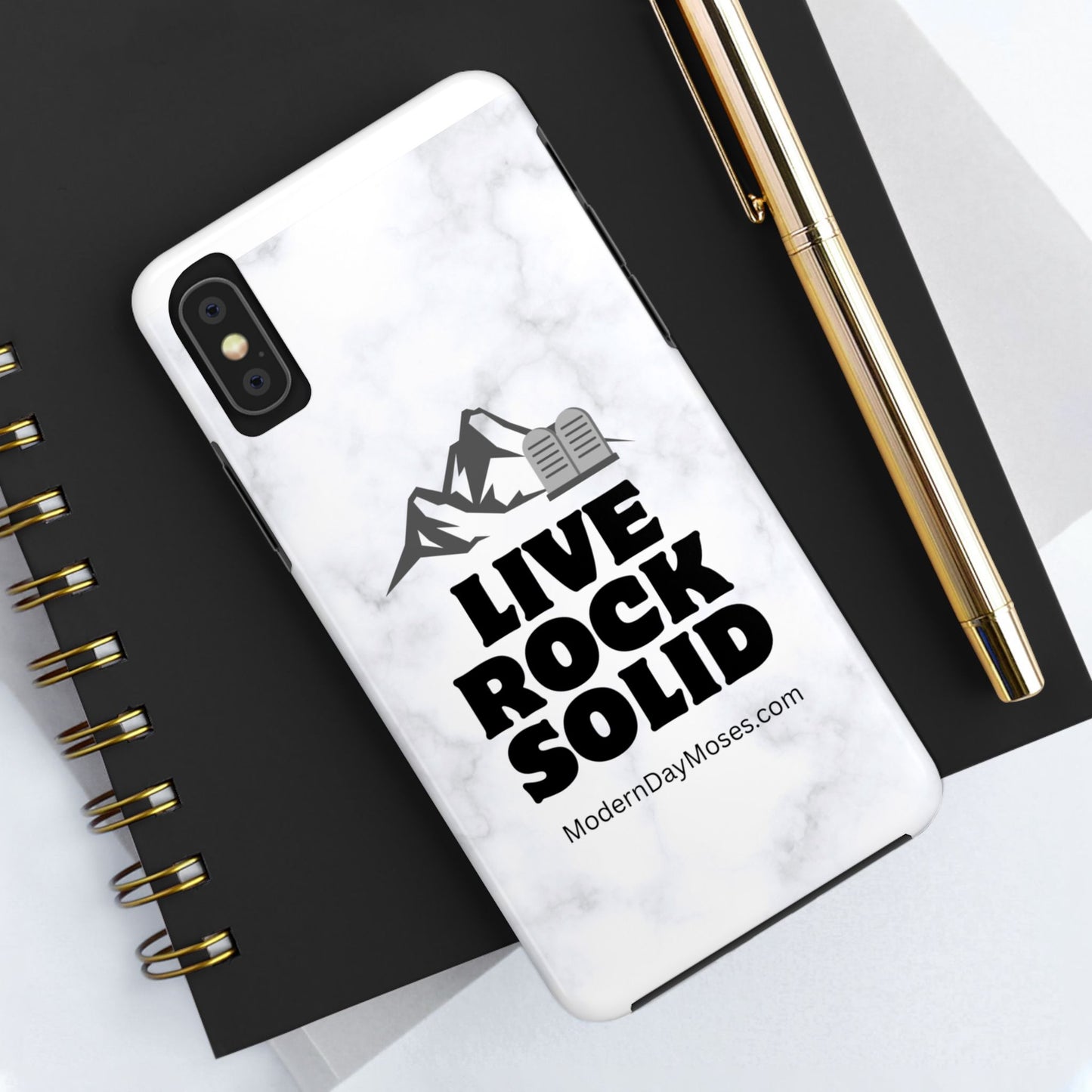 "Live Rock Solid" Inspirational Phone Case - Durable Phone Cover, Gift for Family and Friends, Unique Phone Accessory