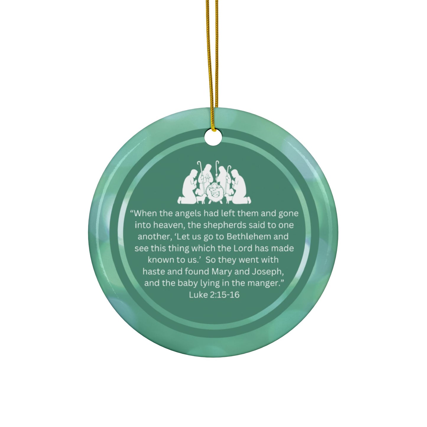 "Reflections on Obedience - The Shepherds" Inspirational Ceramic Christmas Ornament
