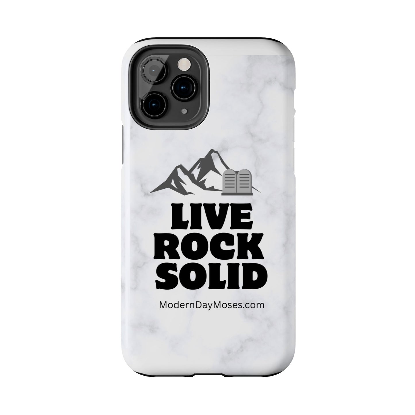 "Live Rock Solid" Inspirational Phone Case - Durable Phone Cover, Gift for Family and Friends, Unique Phone Accessory
