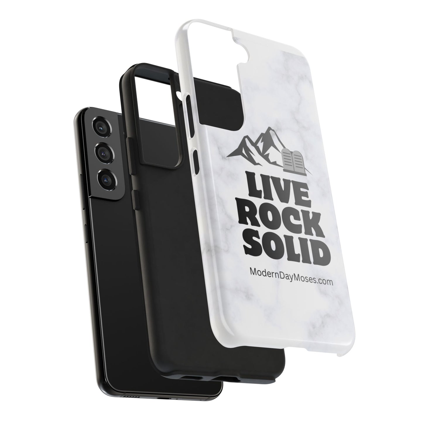 "Live Rock Solid" Inspirational Phone Case - Durable Phone Cover, Gift for Family and Friends, Unique Phone Accessory