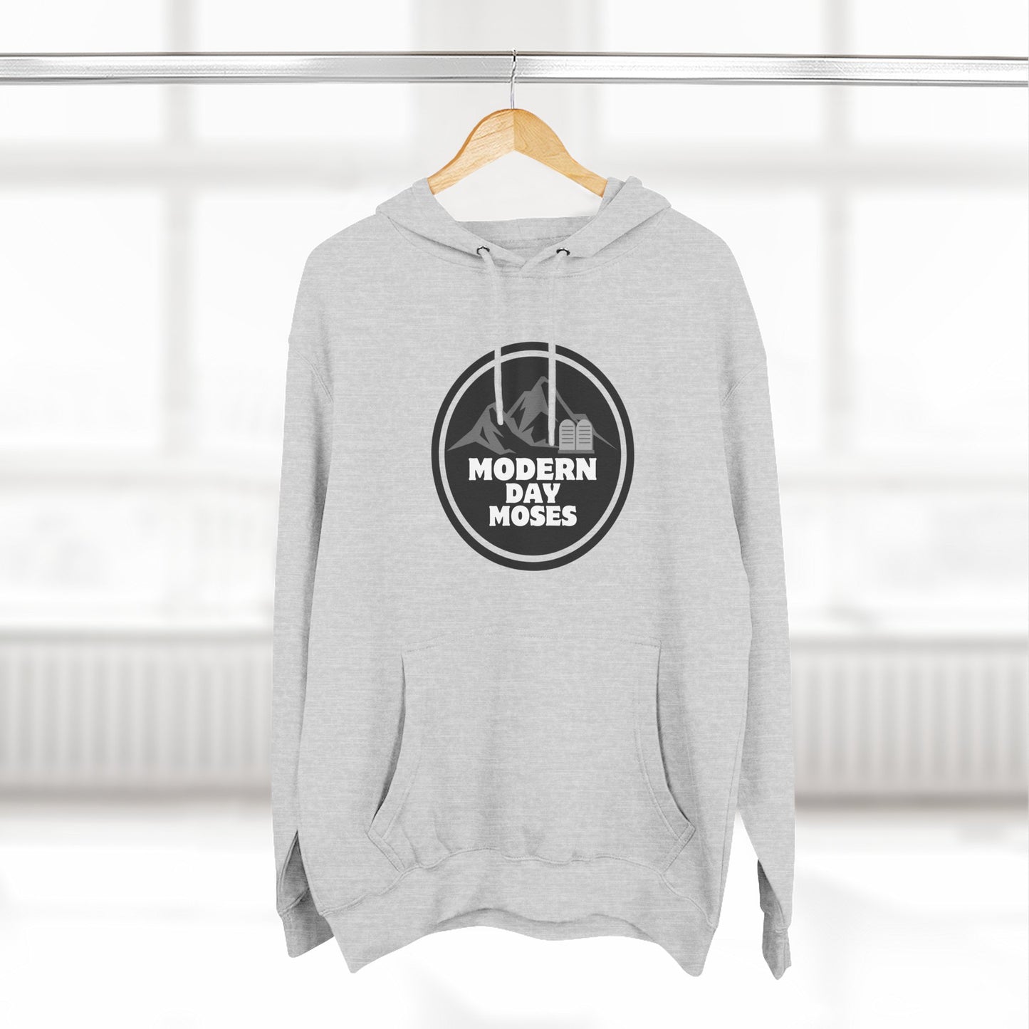 Men's Inspirational Fleece Hoodie from Modern Day Moses featuring the Ten Commandments