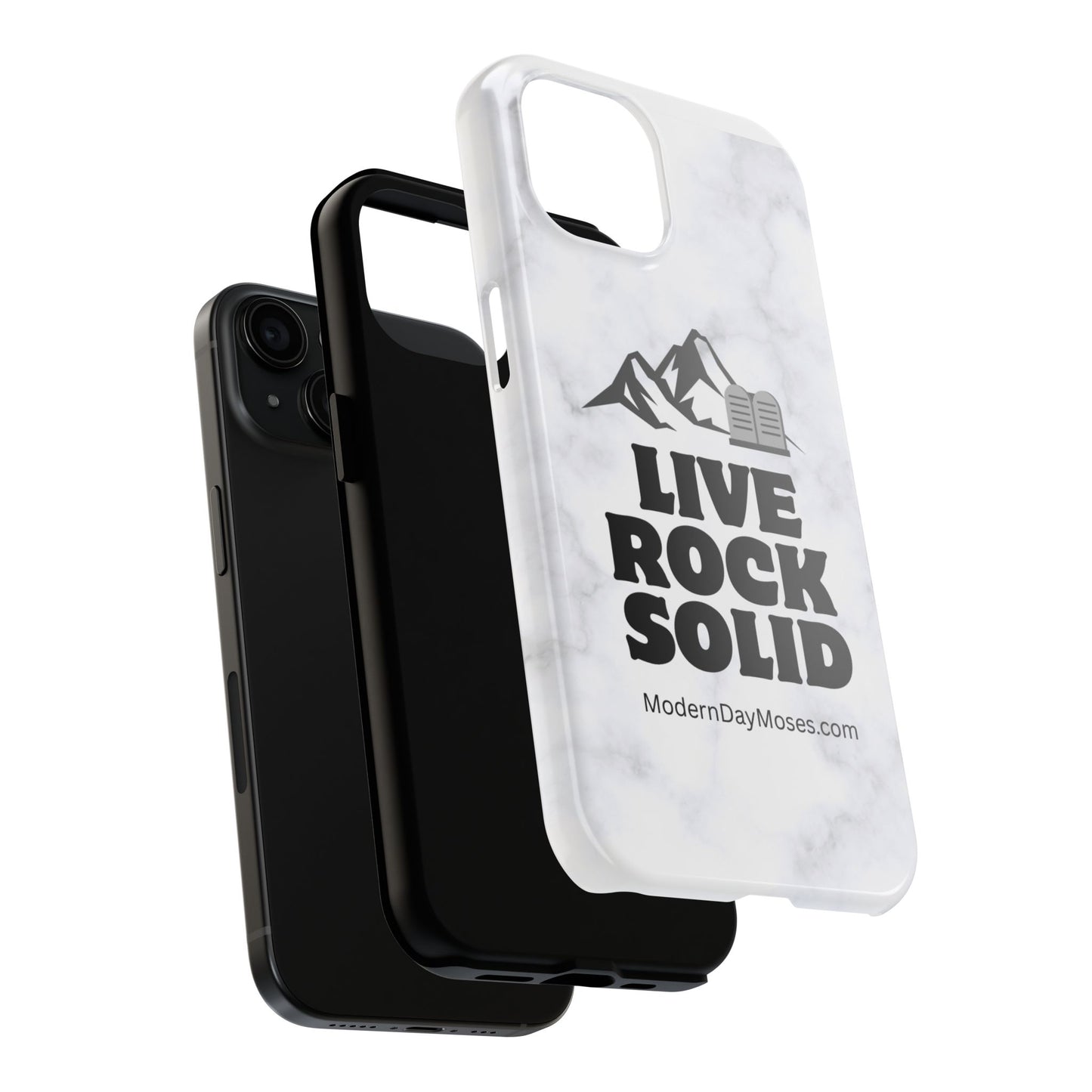"Live Rock Solid" Inspirational Phone Case - Durable Phone Cover, Gift for Family and Friends, Unique Phone Accessory
