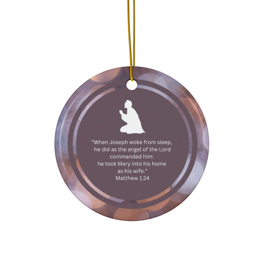 "Reflections on Obedience - St. Joseph" Inspirational Ceramic Christmas Ornament