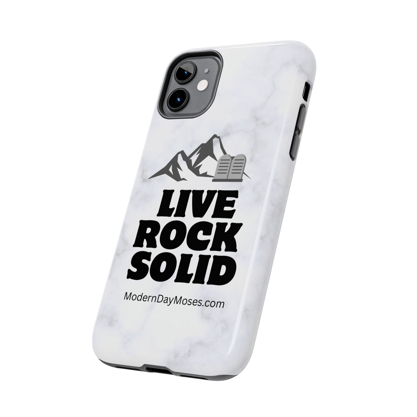 "Live Rock Solid" Inspirational Phone Case - Durable Phone Cover, Gift for Family and Friends, Unique Phone Accessory