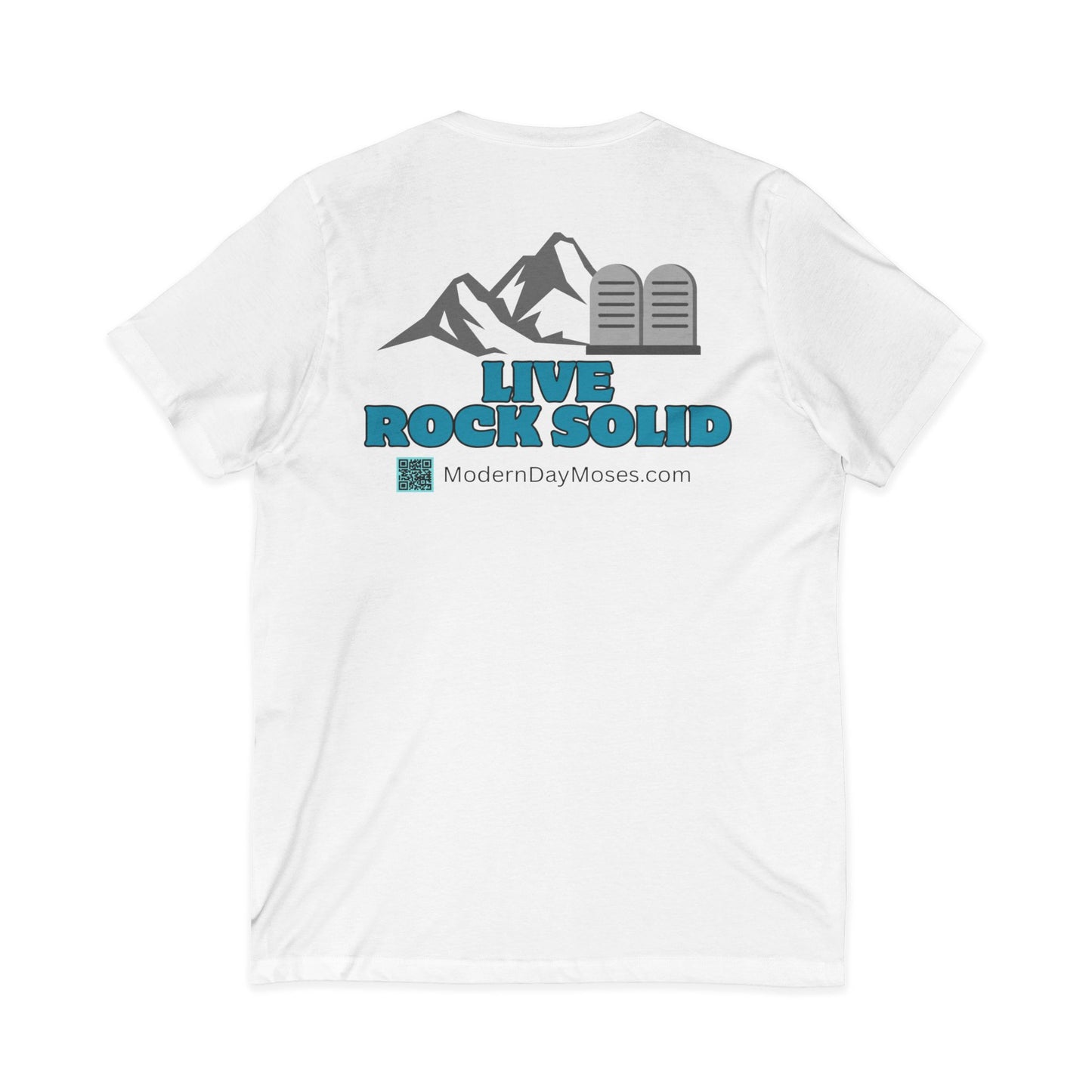 Ladies' "Live Rock Solid" V-Neck Tee from Modern Day Moses - Casual Inspirational Graphic T-Shirt, Motivational Apparel