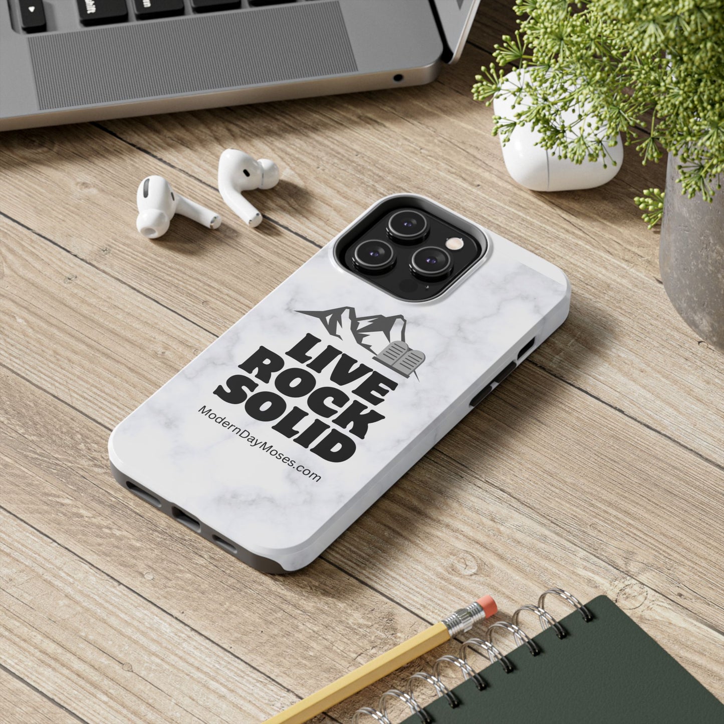 "Live Rock Solid" Inspirational Phone Case - Durable Phone Cover, Gift for Family and Friends, Unique Phone Accessory