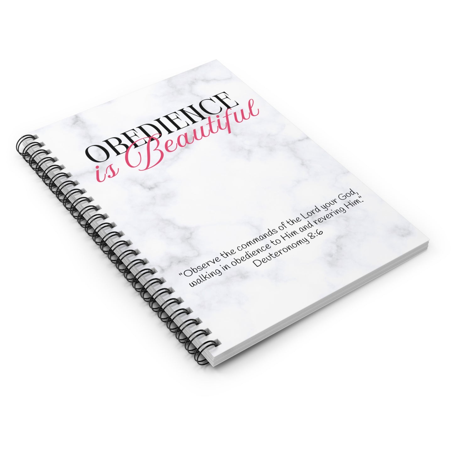"Obedience Is Beautiful" Journal (blank inside) - Faith-Based Gift, Motivational Planner, Scripture Notebook, Spiral Notebook