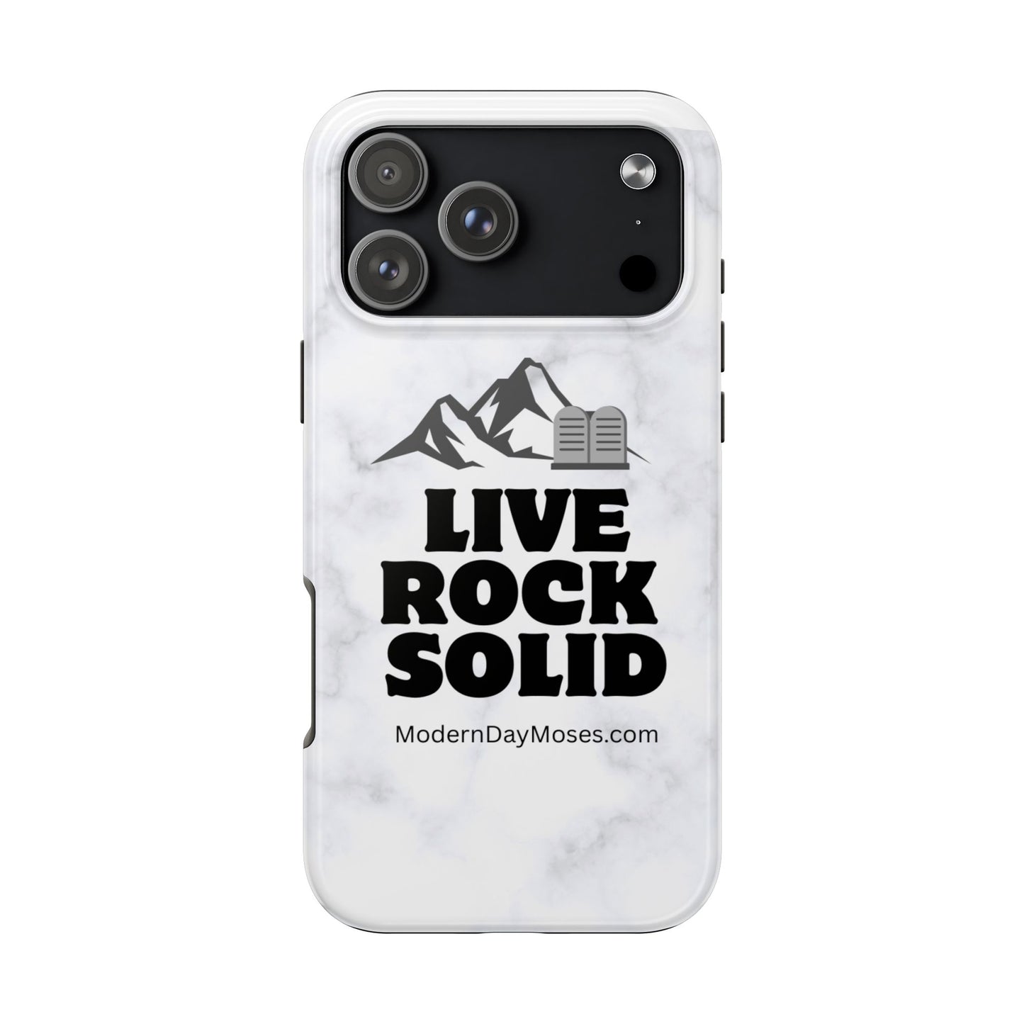 "Live Rock Solid" Inspirational Phone Case - Durable Phone Cover, Gift for Family and Friends, Unique Phone Accessory