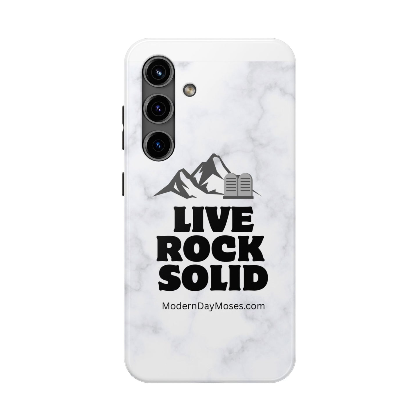 "Live Rock Solid" Inspirational Phone Case - Durable Phone Cover, Gift for Family and Friends, Unique Phone Accessory