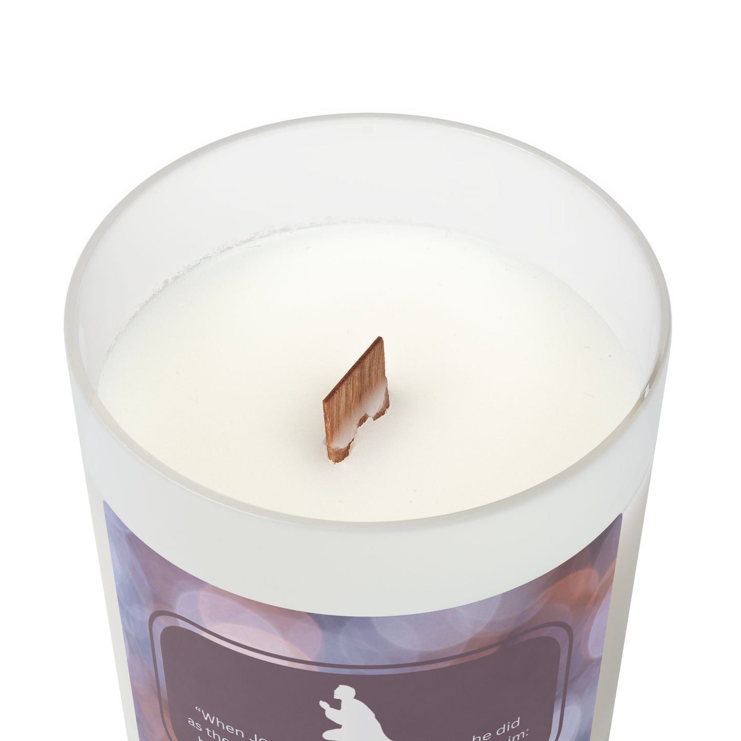 "Obedience of St. Joseph" Frosted Glass Candle for the Holidays