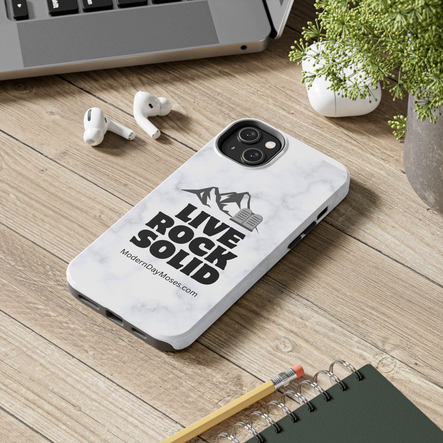 "Live Rock Solid" Inspirational Phone Case - Durable Phone Cover, Gift for Family and Friends, Unique Phone Accessory
