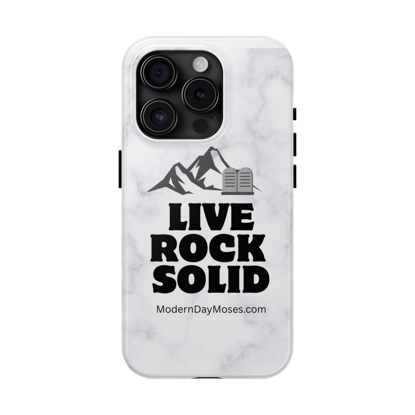 "Live Rock Solid" Inspirational Phone Case - Durable Phone Cover, Gift for Family and Friends, Unique Phone Accessory