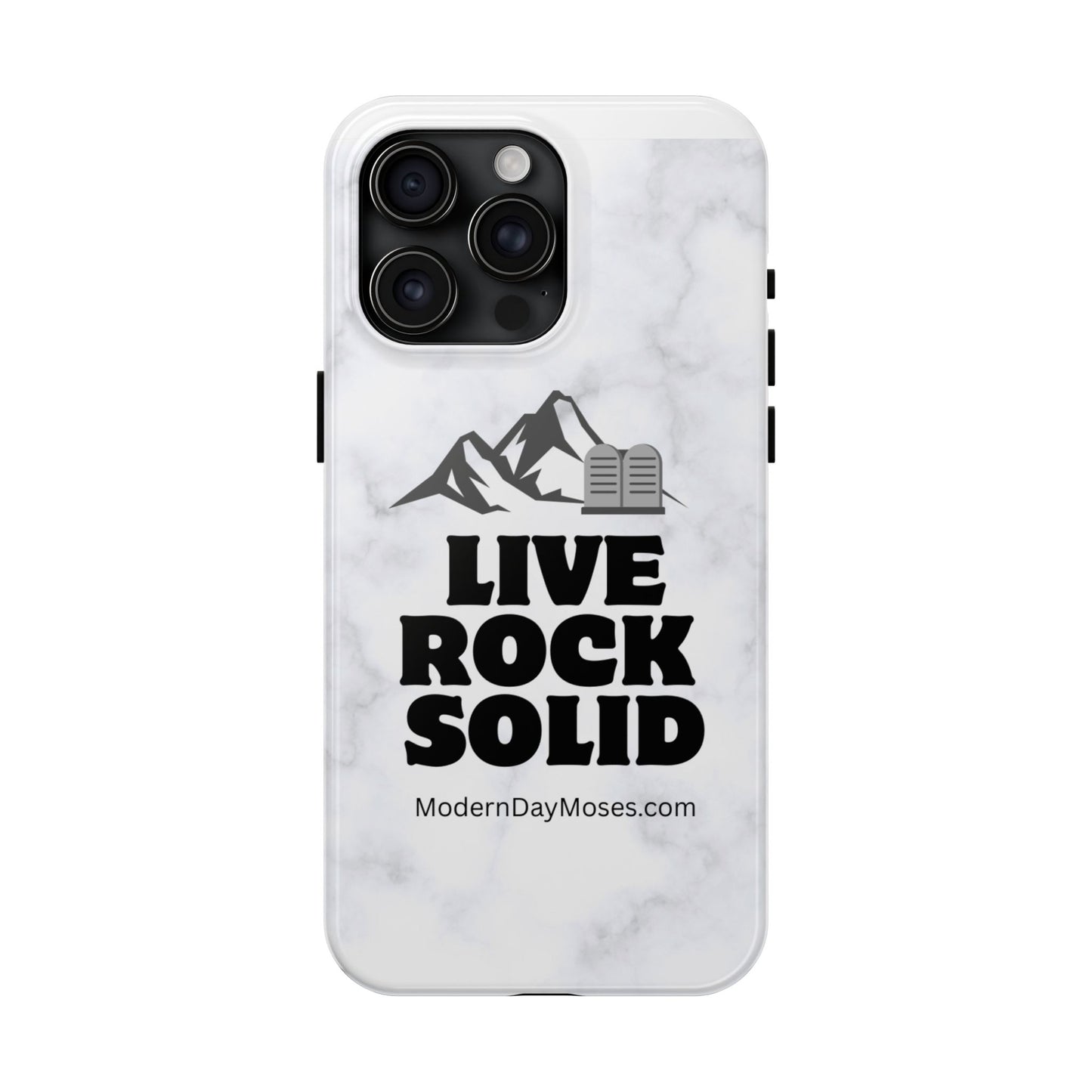 "Live Rock Solid" Inspirational Phone Case - Durable Phone Cover, Gift for Family and Friends, Unique Phone Accessory
