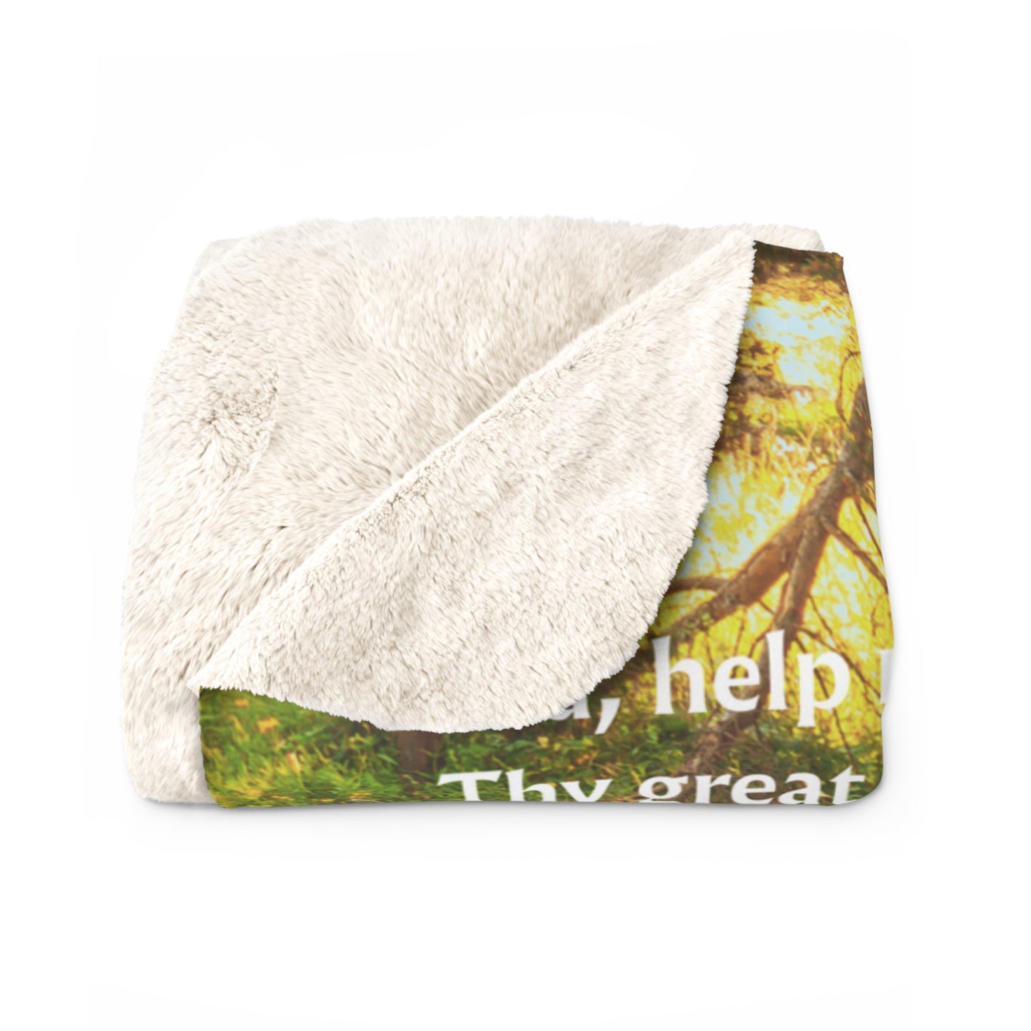 Inspirational Waterfall Sherpa Blanket — St. Francis Prayer Fleece Throw
