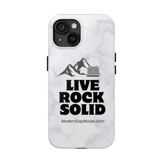 "Live Rock Solid" Inspirational Phone Case - Durable Phone Cover, Gift for Family and Friends, Unique Phone Accessory