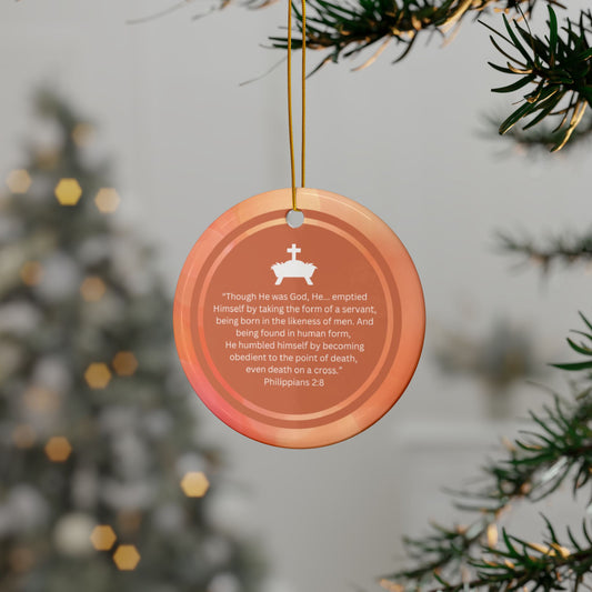 "Reflections on Obedience - Jesus" Inspirational Ceramic Christmas Ornament
