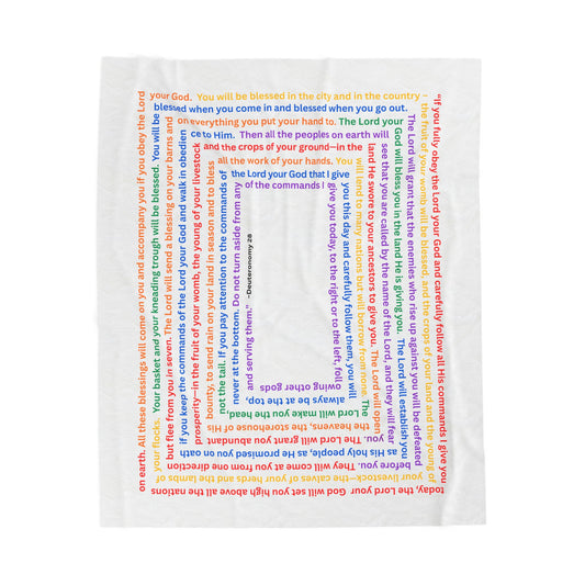 God's Promises for Obedience to His Commandments, Inspirational Velveteen Plush Blanket, Cozy Throw Blanket, Home Decor Gift for Special Occasions
