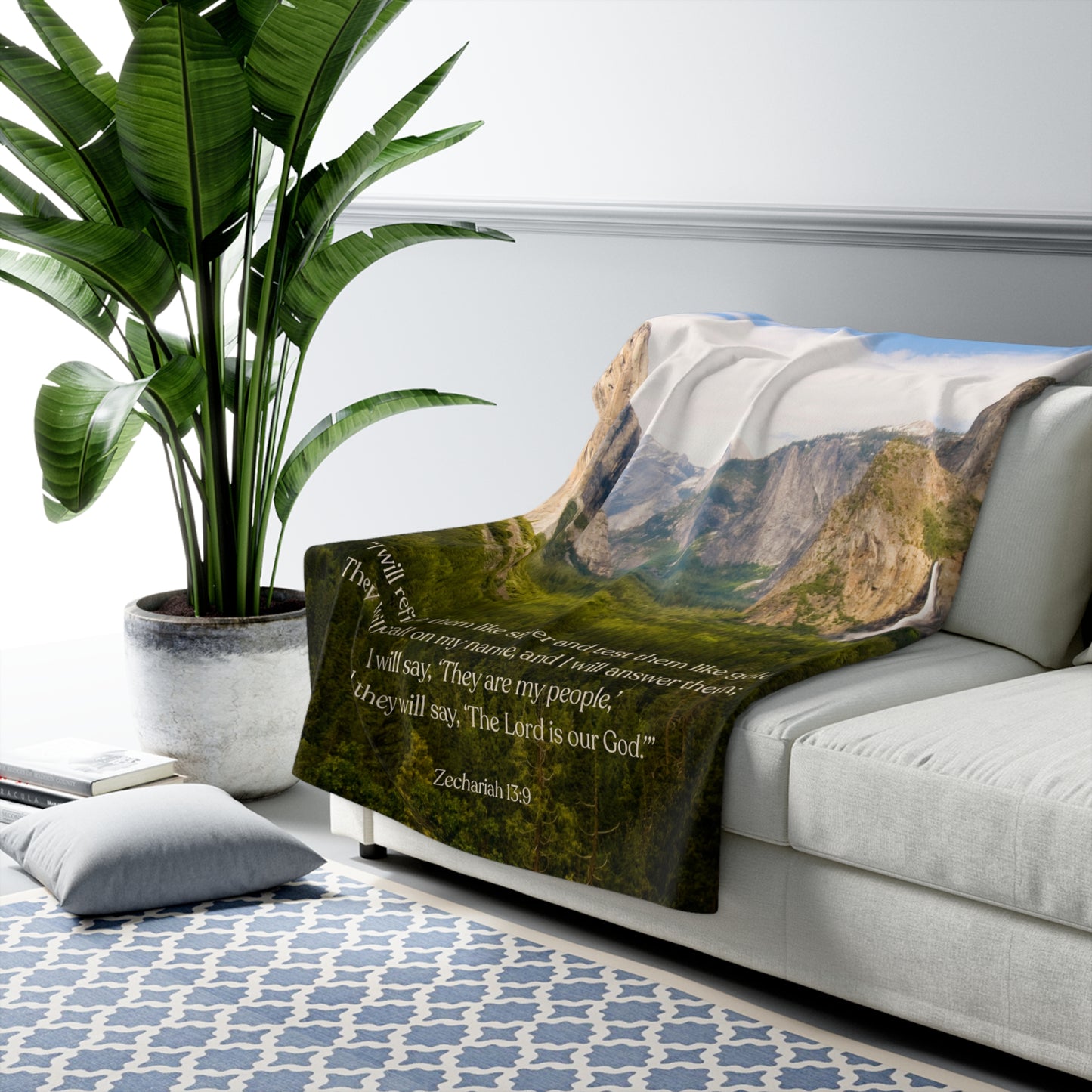 Yosemite Sherpa Fleece Blanket — Zechariah 13:9 Inspiring Scripture Throw