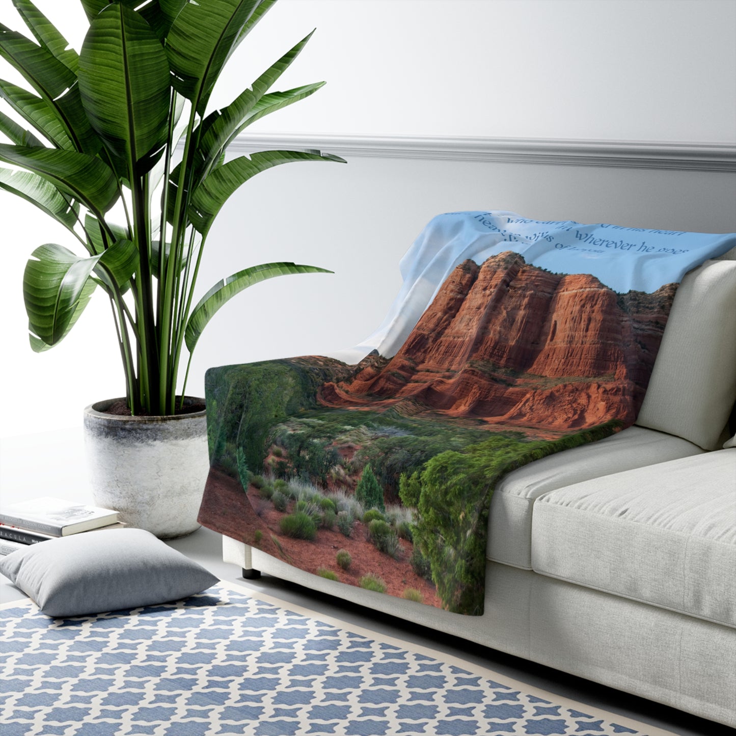 Sedona Red Rock Sherpa Blanket — St. Ignatius of Loyola Quote Inspirational Fleece Throw