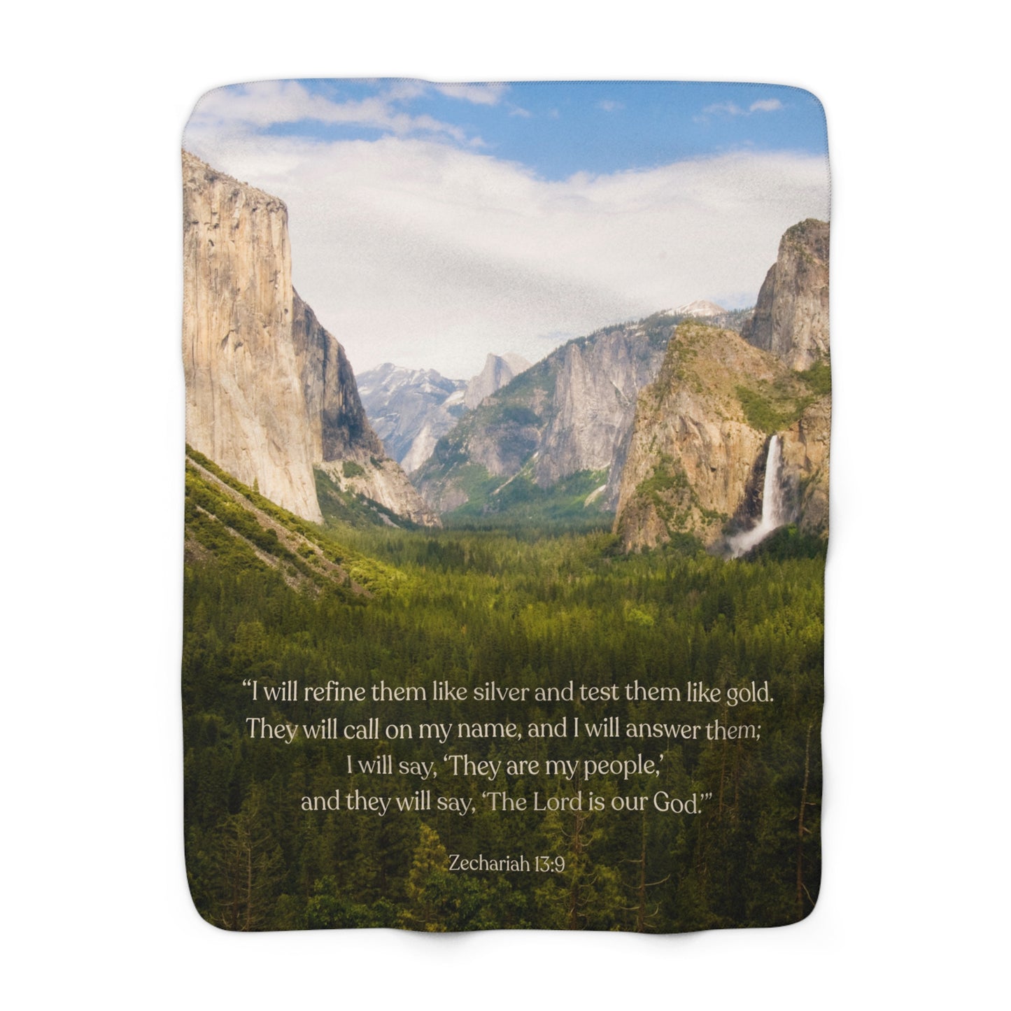 Yosemite Sherpa Fleece Blanket — Zechariah 13:9 Inspiring Scripture Throw