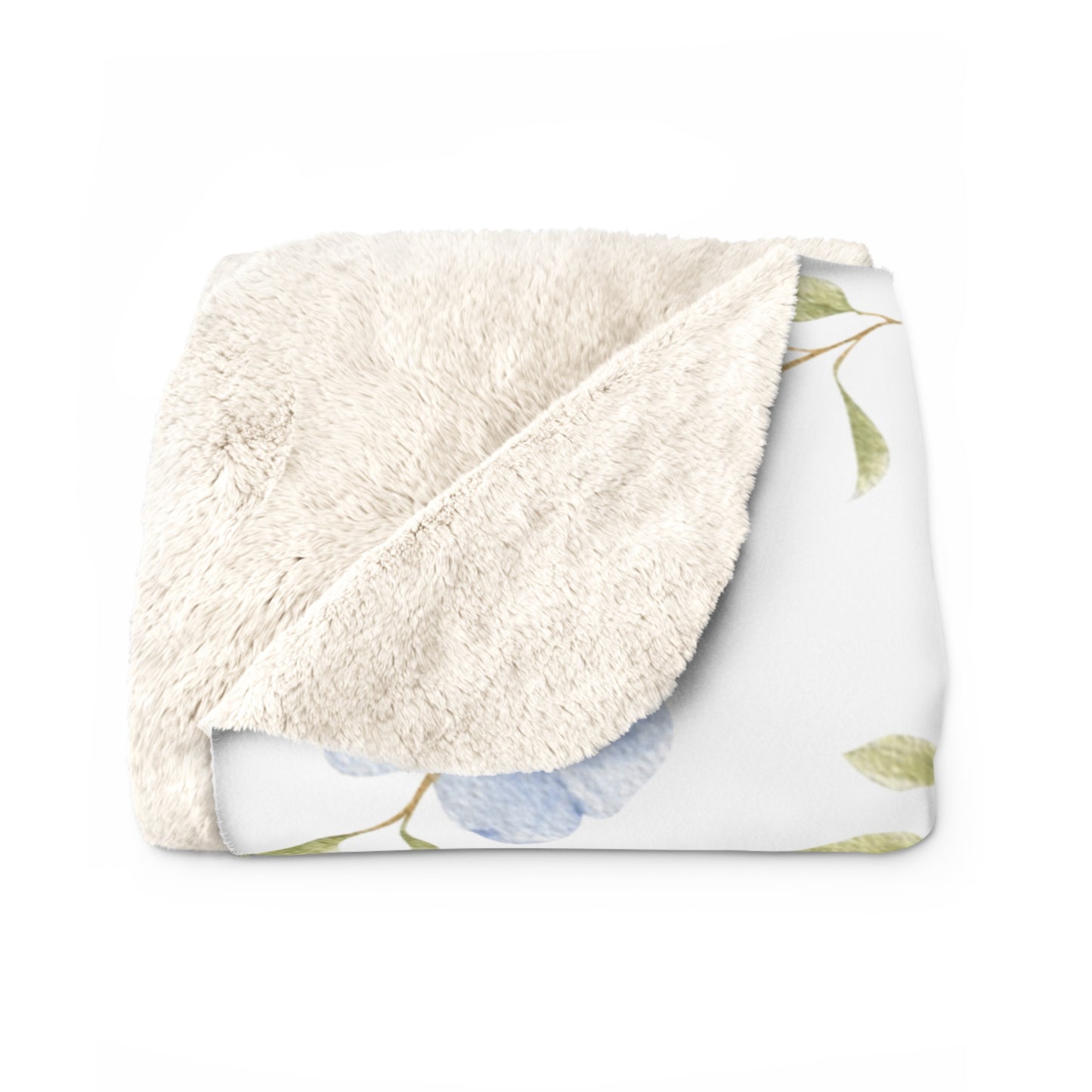 Jeremiah 1:5 Sherpa Blanket – “Before I Formed You” Scripture Throw with Pastel Blue Florals