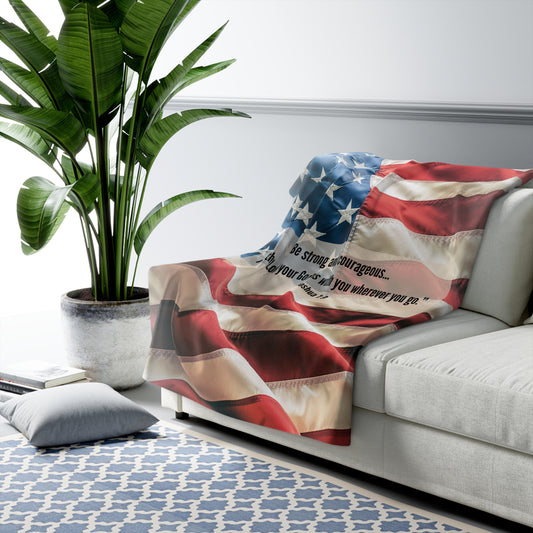 USA American Flag Sherpa Blanket -- Cozy Comfort for Military, Law Enforcement, and Patriots