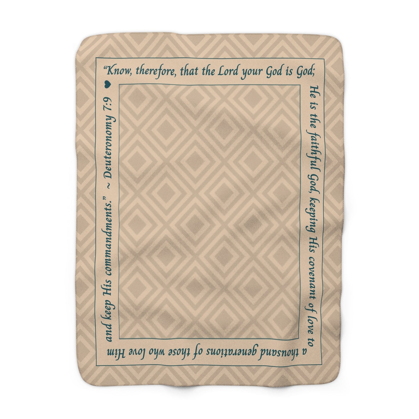 Cozy Scripture Sherpa Fleece Blanket — Deuteronomy 7:9