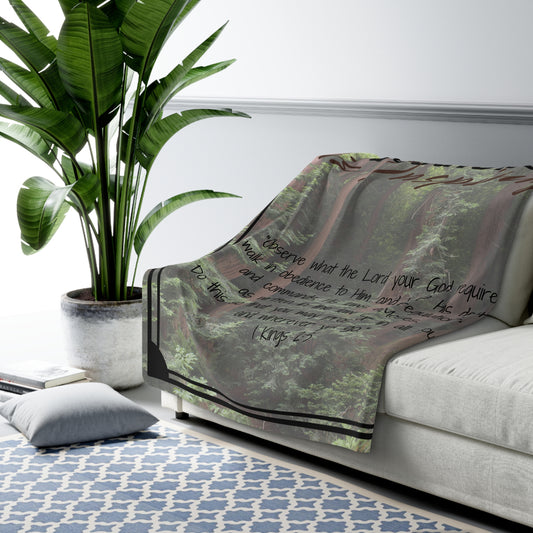 "Obedience Is Inspiring" Sherpa Fleece Blanket: Cozy Throw for Him