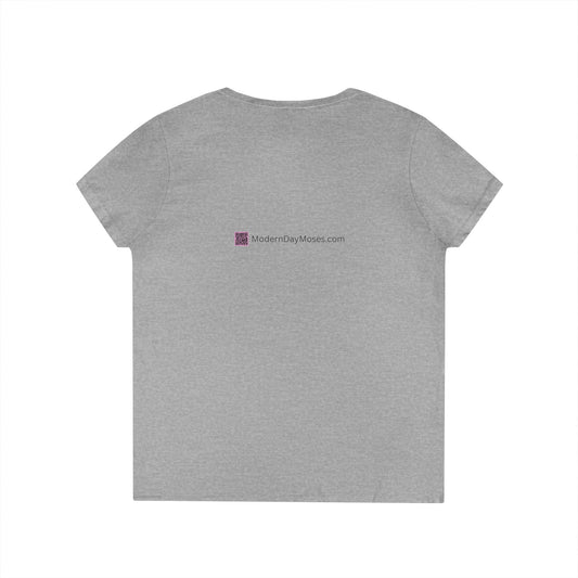 "Obedience is Beautiful" Ladies' V-Neck T-Shirt - Faith-Based Fashion