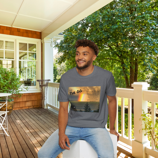 "The OG" Rainbow: The Symbol of God's Covenant with Us - Men's Inspirational Tee featuring verse from Genesis 9:12