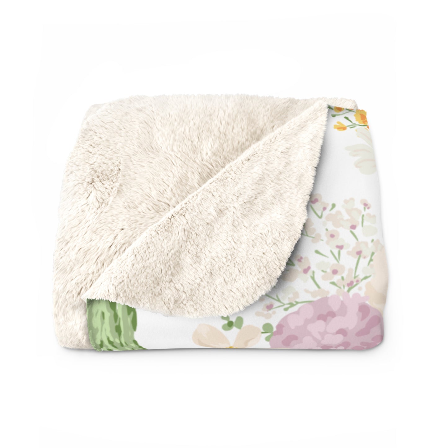 “As for Me and My House” Sherpa Blanket – Pastel Floral Scripture Throw (Joshua 24:15)