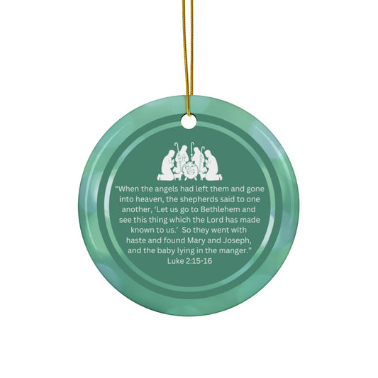 "Reflections on Obedience - The Shepherds" Inspirational Ceramic Christmas Ornament
