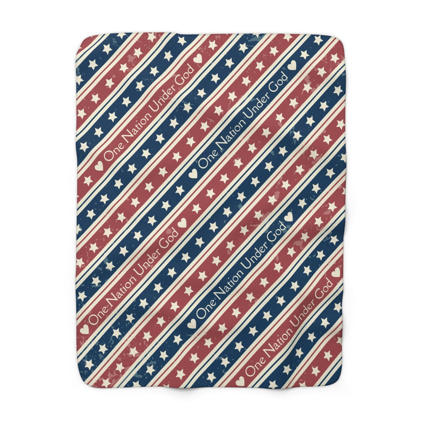 One Nation Under God Patriotic Sherpa Blanket