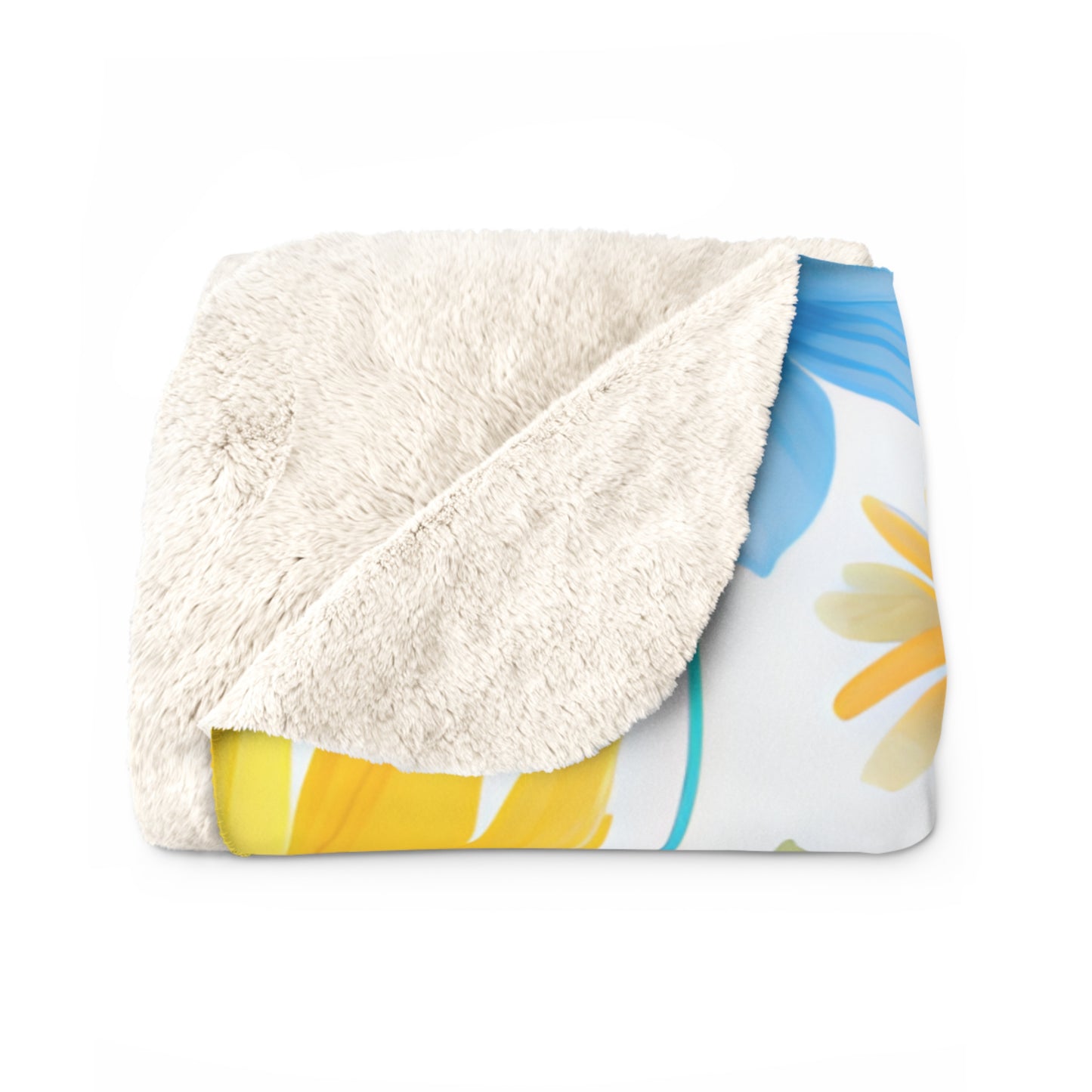 St. Teresa of Avila Sherpa Blanket – Inspirational Scripture Throw with Turquoise & Gold Florals