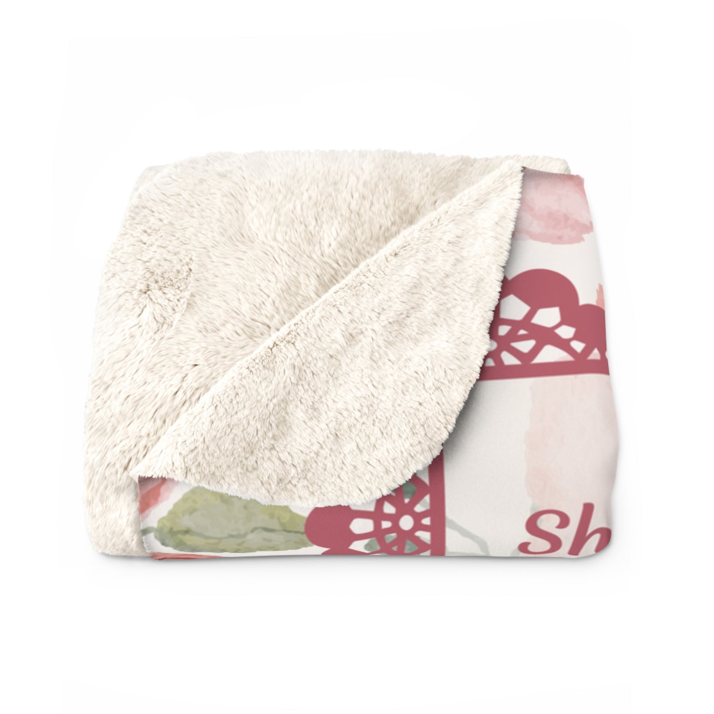Proverbs 31 “Far More Than Rubies” Floral Sherpa Fleece Blanket