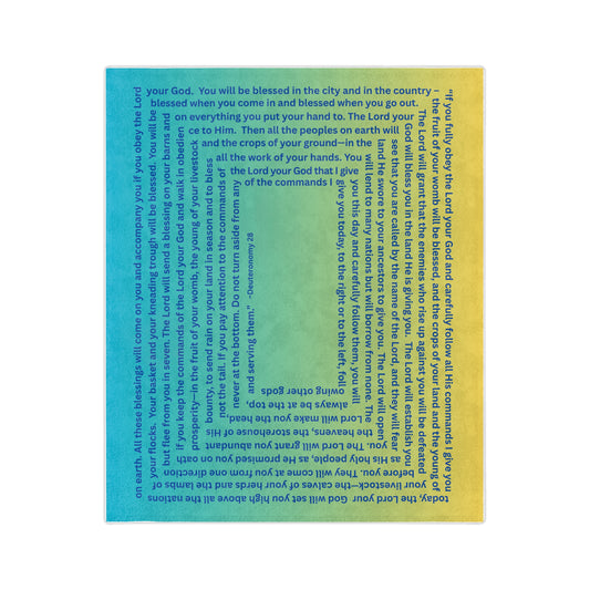 God's Promises for Obedience to His Commandments, Inspirational Velveteen Plush Blanket, Cozy Throw Blanket, Home Decor Gift for Special Occasions