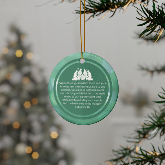"Reflections on Obedience - The Shepherds" Inspirational Ceramic Christmas Ornament