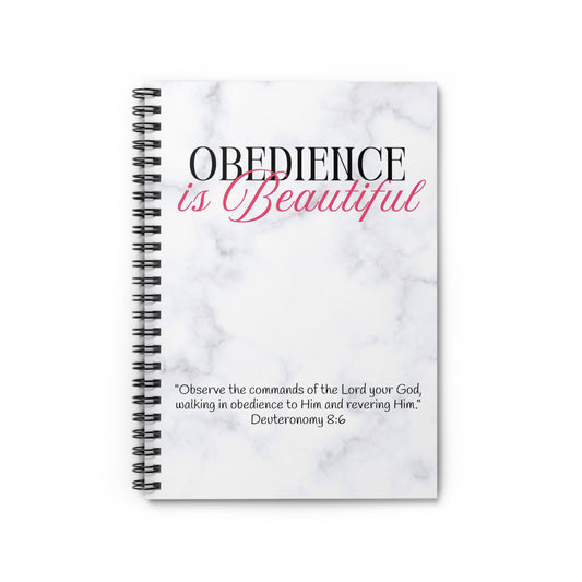 "Obedience Is Beautiful" Journal (blank inside) - Faith-Based Gift, Motivational Planner, Scripture Notebook, Spiral Notebook