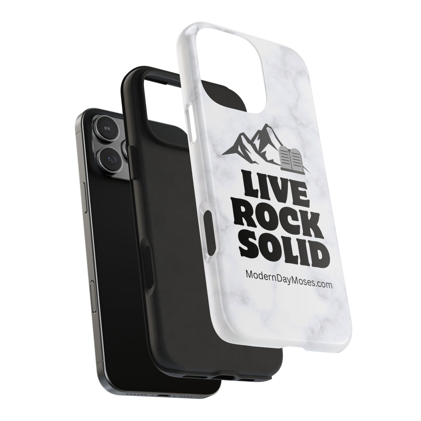 "Live Rock Solid" Inspirational Phone Case - Durable Phone Cover, Gift for Family and Friends, Unique Phone Accessory