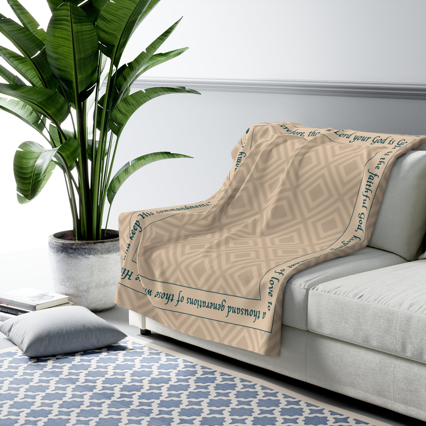 Cozy Scripture Sherpa Fleece Blanket — Deuteronomy 7:9