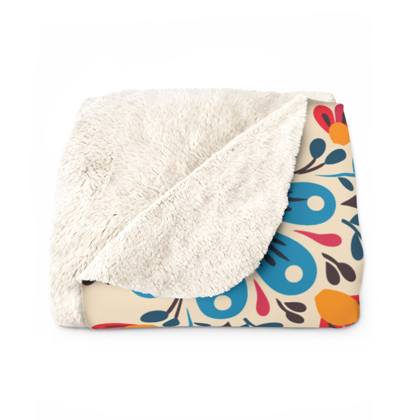 Our Lady of Guadalupe Sherpa Blanket – Marian Catholic Throw with Traditional Floral Design